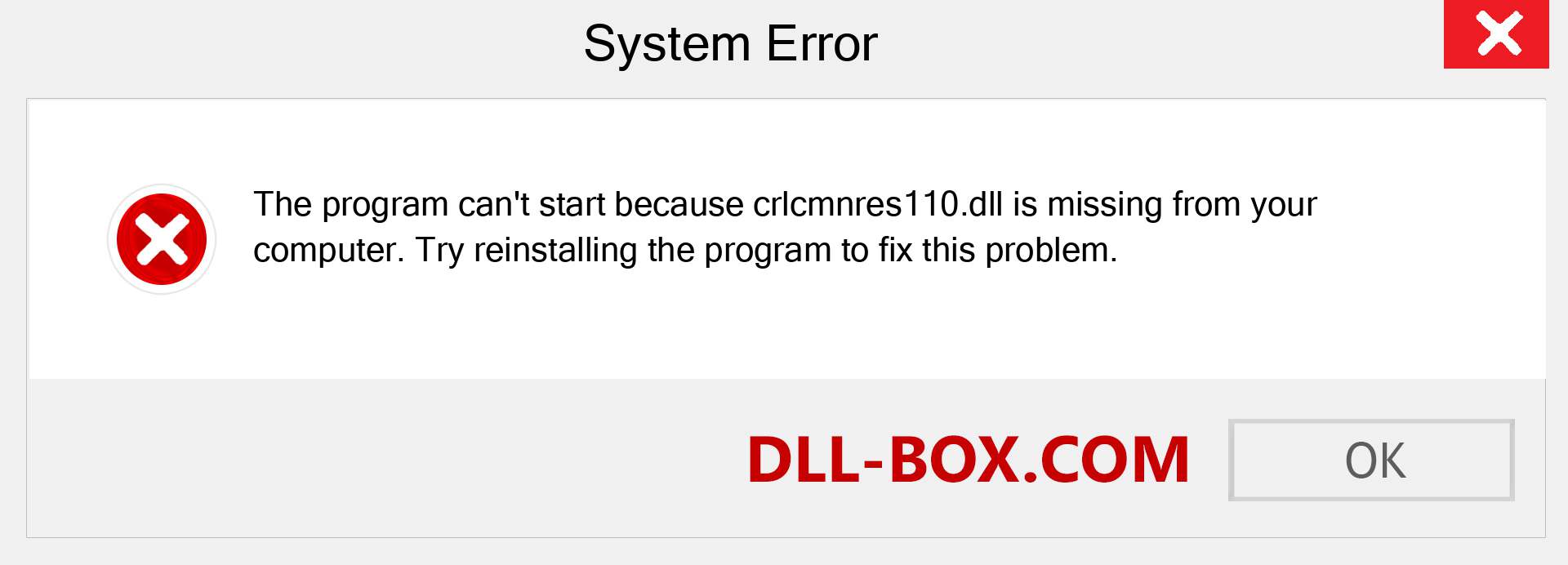  crlcmnres110.dll file is missing?. Download for Windows 7, 8, 10 - Fix  crlcmnres110 dll Missing Error on Windows, photos, images