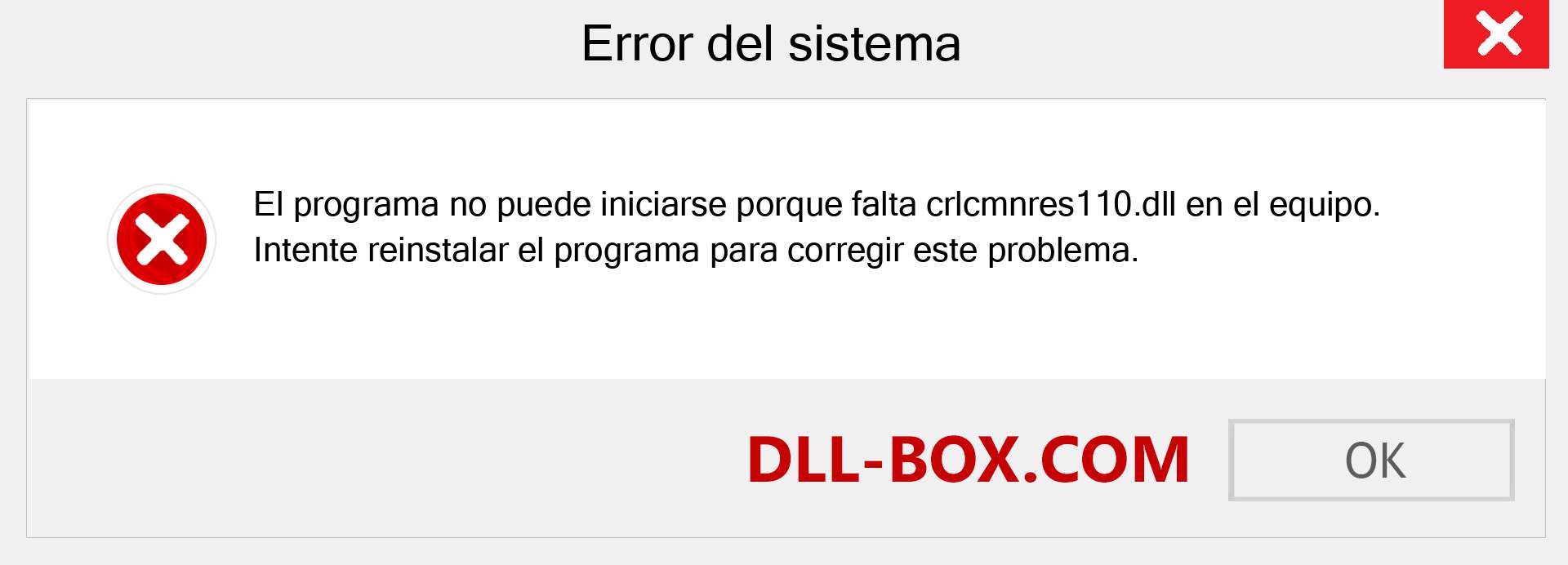 ¿Falta el archivo crlcmnres110.dll ?. Descargar para Windows 7, 8, 10 - Corregir crlcmnres110 dll Missing Error en Windows, fotos, imágenes